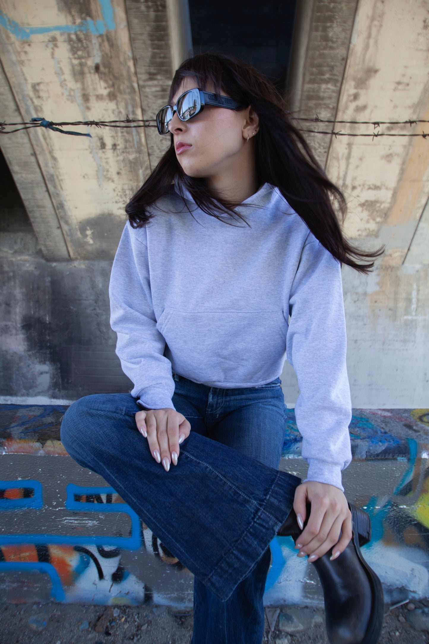 HEAVY FLEECE CROPPED WOMEN'S HOODIE