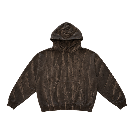 HEAVY FLEECE DRIP DYE HOODIE : BLACK