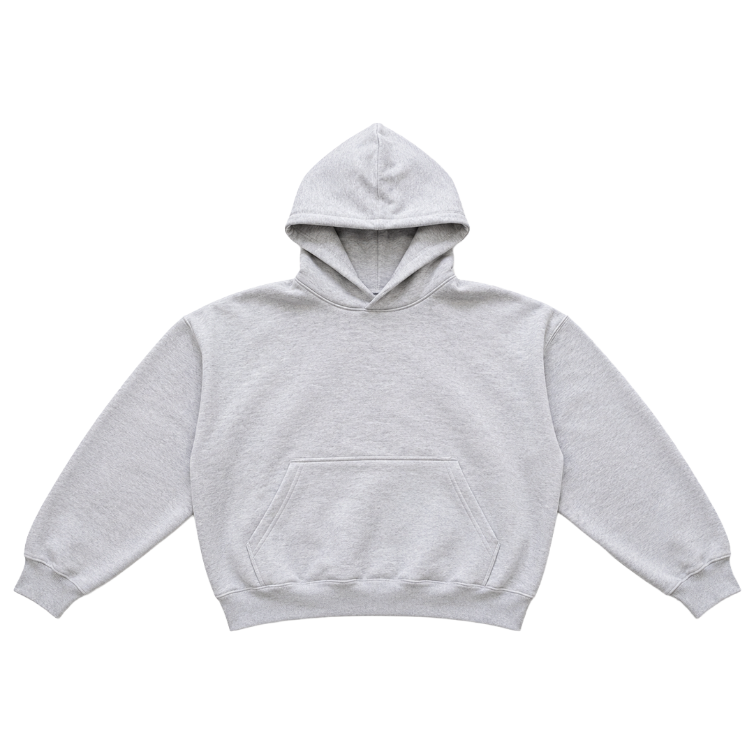 HEAVY FLEECE CROPPED WOMEN'S HOODIE : ASH GREY