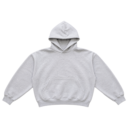 HEAVY FLEECE CROPPED WOMEN'S HOODIE : ASH GREY