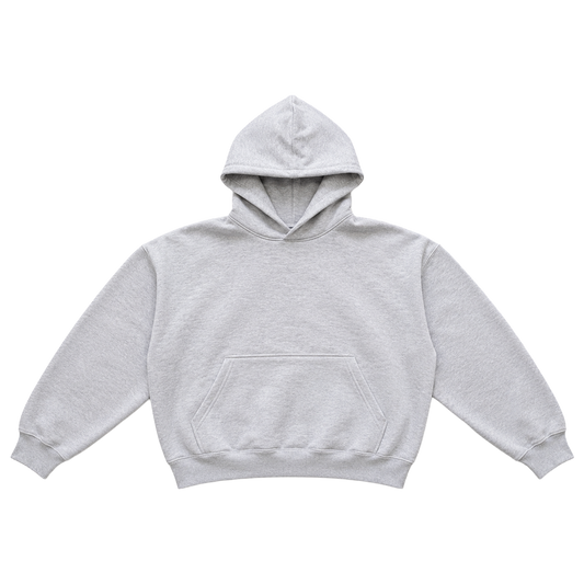 HEAVY FLEECE CROPPED WOMEN'S HOODIE : ASH GREY