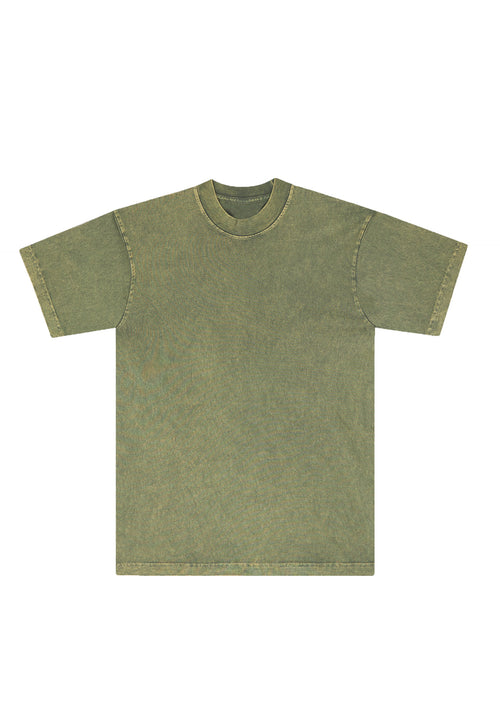 MINERAL WASH T-SHIRT - MATCHA