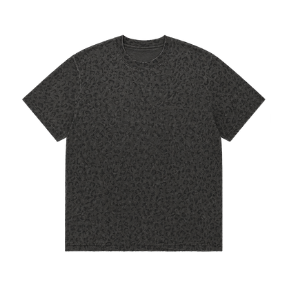LEOPARD OVERSIZED T-SHIRT : VINTAGE BLACK