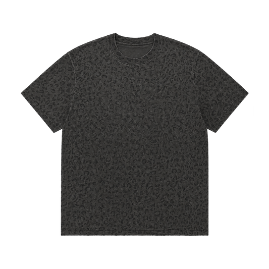 LEOPARD OVERSIZED T-SHIRT : VINTAGE BLACK